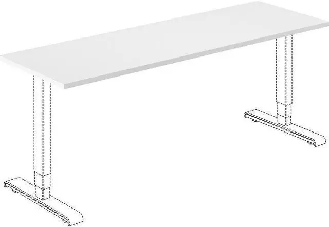 Alt view image 3 of 4 - Lorell Width-Adjustable Training Table Top - White Rectangle Top - 72" Table...