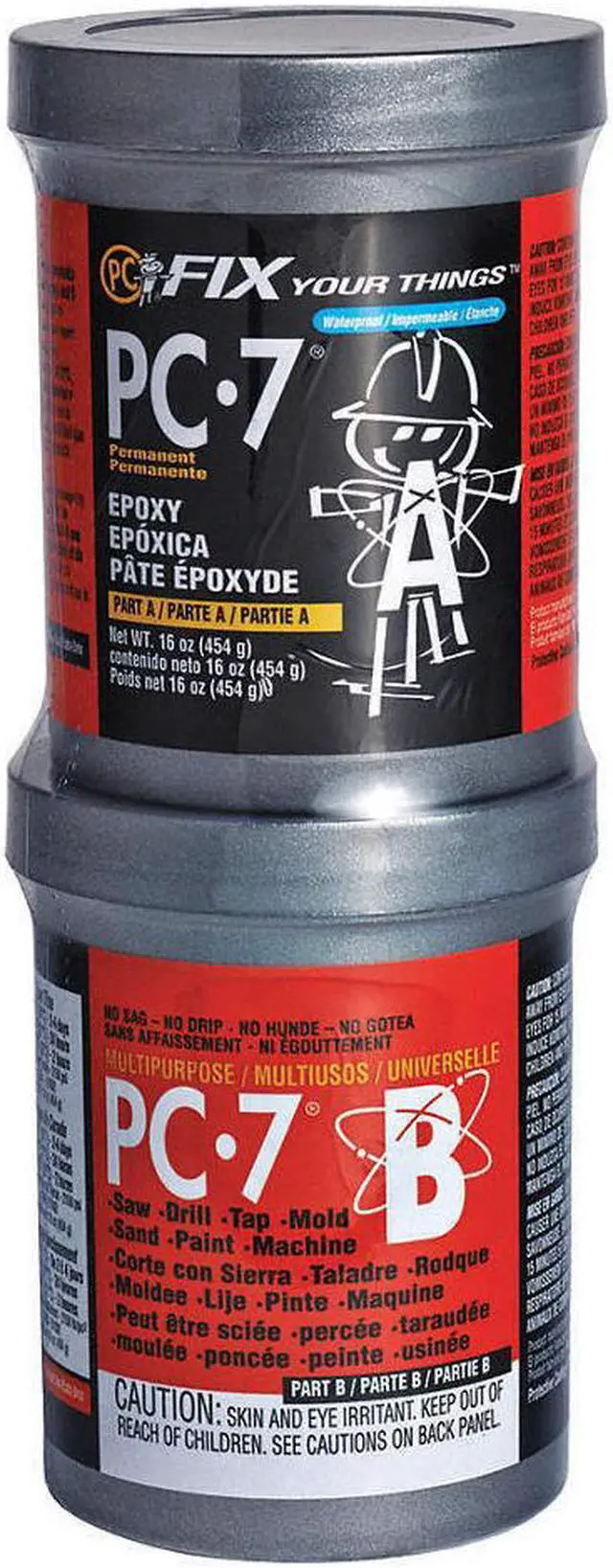 Alt view image 4 of 4 - PC PRODUCTS 167779 Instant Adhesive, PC-7 Series, Clear, 1 oz, Bottle, 1:01 Mix