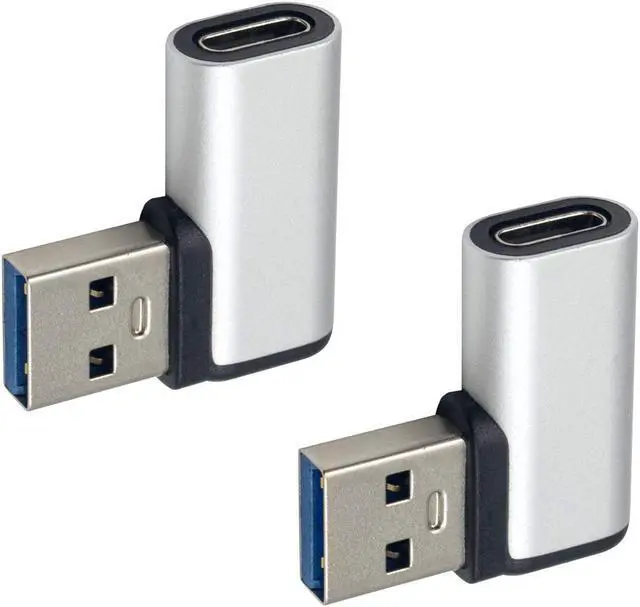 Alt view image 3 of 7 - Poyiccot USB C Female to USB A Male Right Angle Adapter, USB C to USB 3.0 Adapter 90 Degree USB C to USB Adapter, USB Type C to USB Coverter Sync & Charging Adapter for USB C Cable, Hubs, 2Pack