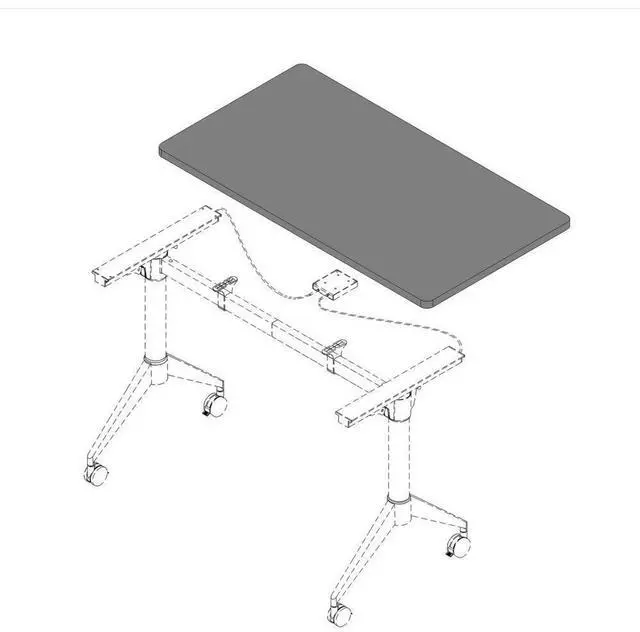 Alt view image 4 of 4 - Lorell Width-Adjustable Training Table Top - Gray Rectangle Top - 48" Table...