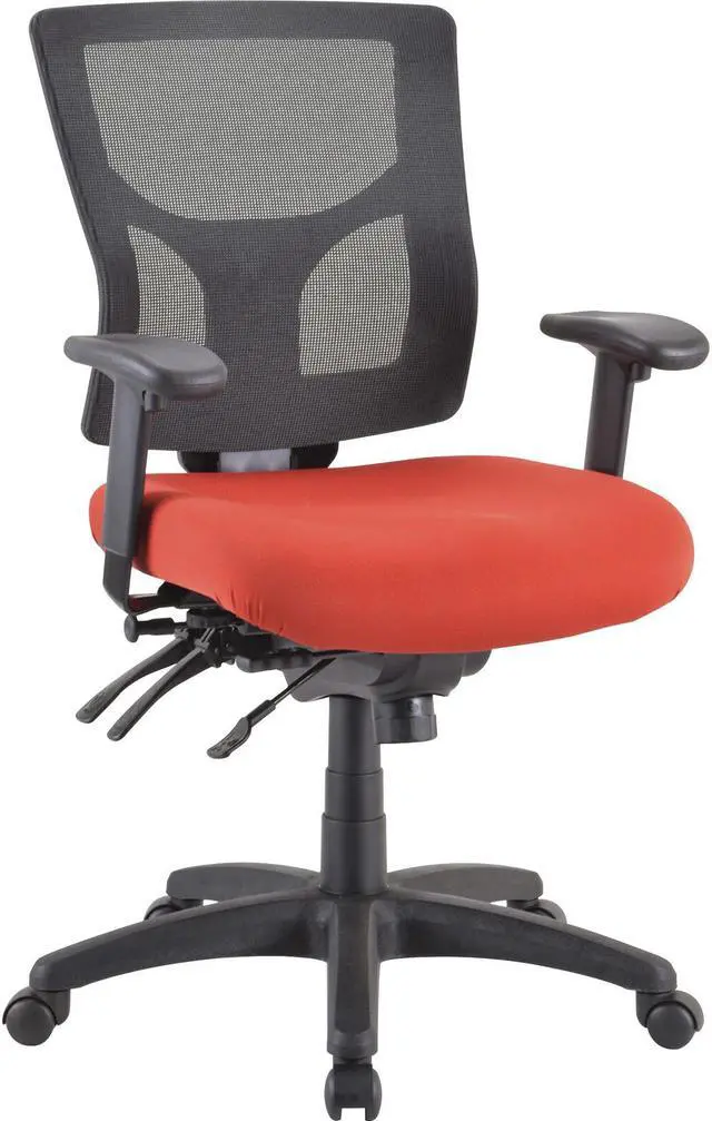 Alt view image 2 of 8 - Lorell LLR62007 High & Mid Back Chair Padded Fabric Seat - Red