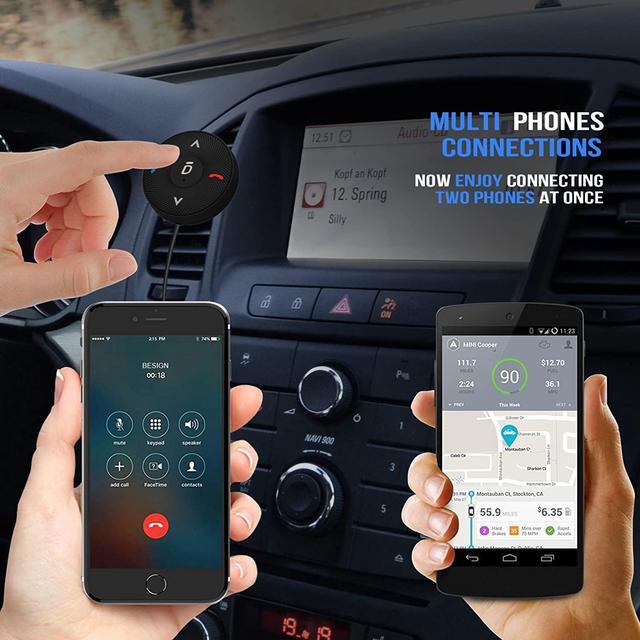 Alt view image 5 of 7 - Besign BK03 Bluetooth 4.1 Car Kit for Handsfree Talking and Music Streaming, Wireless Audio Receiver with Dual Port USB Car Charger and Ground Loop Noise Isolator for Car with 3.5mm AUX Input Port