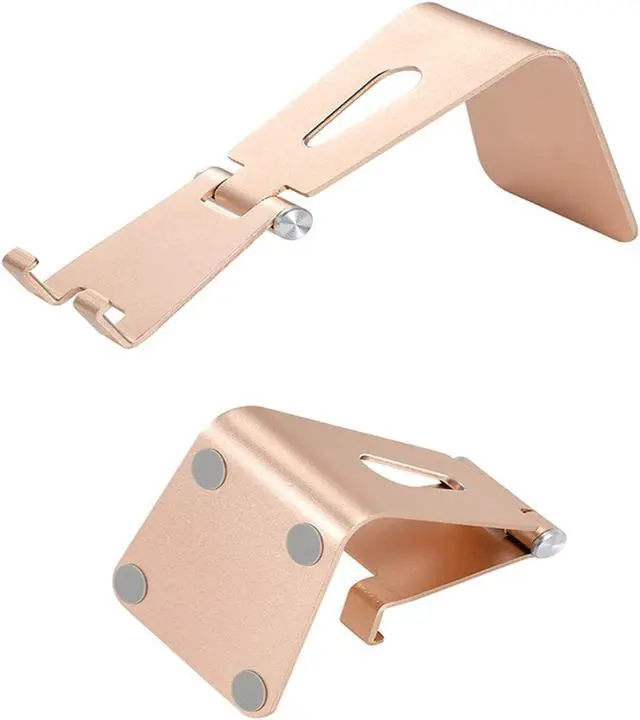 Alt view image 6 of 7 - Adjustable Mobile Phone Holder Aluminum Alloy Holder Compatible with All Kinds of Mobile Phone Collapsible Tablet Computer Mobile Phone Holder (Black)