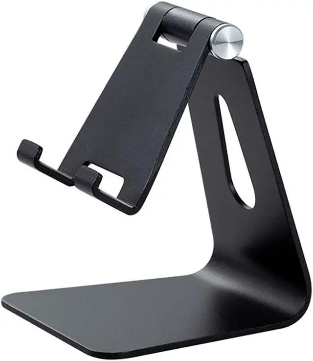 Main image of Adjustable Mobile Phone Holder Aluminum Alloy Holder Compatible with All Kinds of Mobile Phone Collapsible Tablet Computer Mobile Phone Holder (Black)