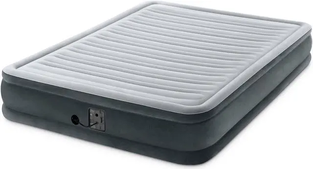 Alt view image 2 of 12 - Intex Dura Beam Plus Series Mid Rise Airbed Mattress with Built In Pump, Queen