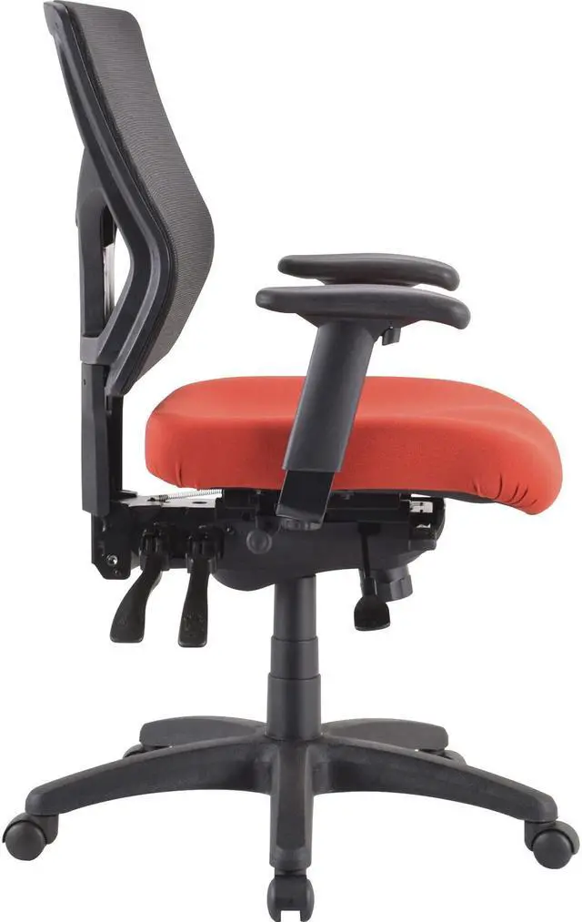 Alt view image 4 of 8 - Lorell LLR62007 High & Mid Back Chair Padded Fabric Seat - Red