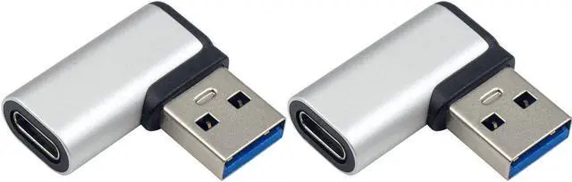 Main image of Poyiccot USB C Female to USB A Male Right Angle Adapter, USB C to USB 3.0 Adapter 90 Degree USB C to USB Adapter, USB Type C to USB Coverter Sync & Charging Adapter for USB C Cable, Hubs, 2Pack