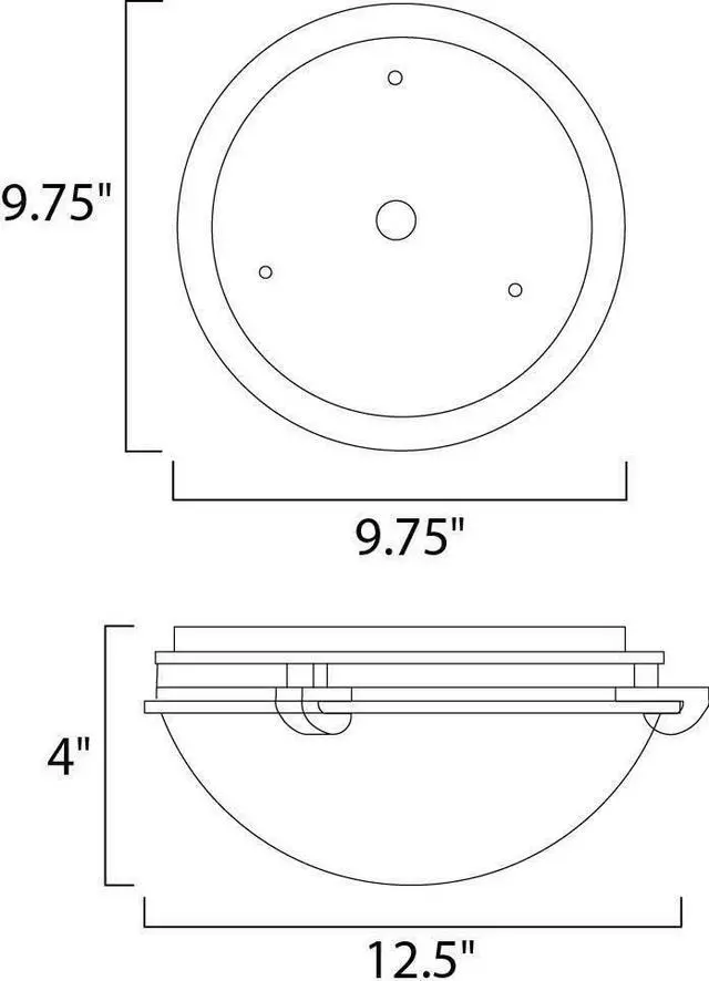 Alt view image 3 of 3 - Maxim 2680FTSN 4 x 12.5 in. Malaga 2-Light Flush Mount, Satin Nickel