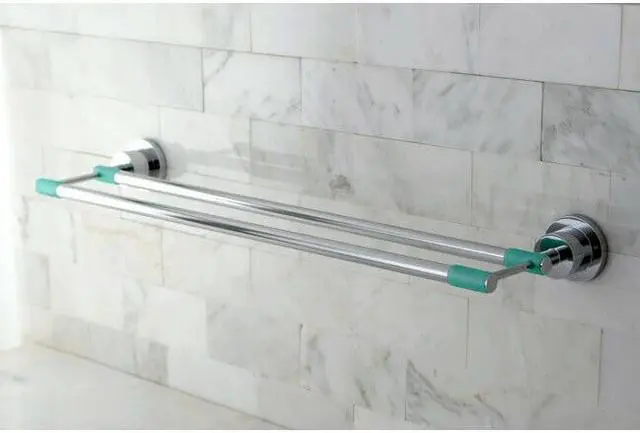 Alt view image 7 of 12 - Kingston Brass BA8213C Concord 24 Inch Dual Towel Bar - Polished Chrome