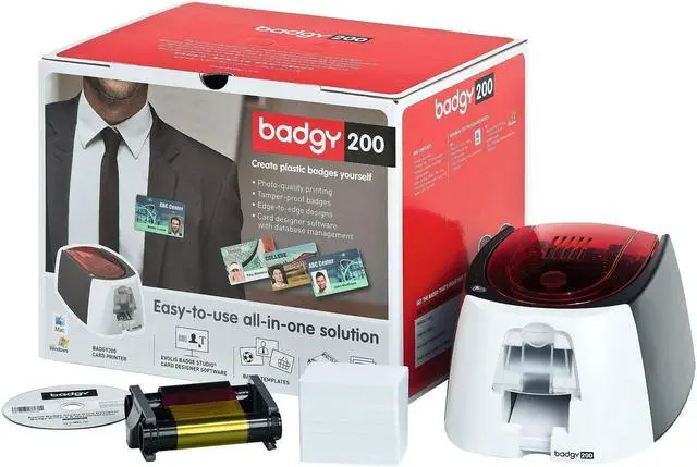 Alt view image 4 of 6 - Evolis Badgy200 ID Printer (B22U0000RS)