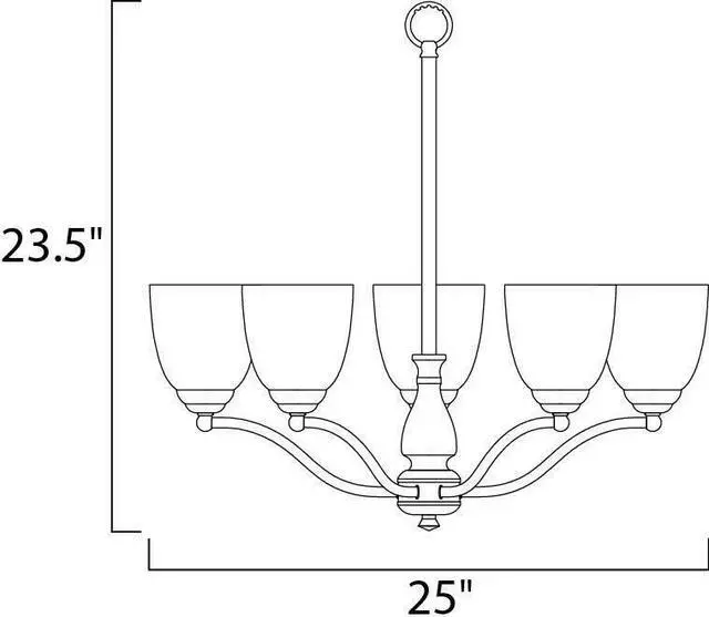 Alt view image 3 of 5 - Maxim 10065FTOI 23.5 x 25 in. Stefan 5-Light Chandelier, Oil Rubbed Bronze