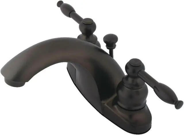 Alt view image 3 of 4 - Kingston Brass KB7645KL 4 in. Lavatory Faucet with Retail Pop-Up & Metal Lever Handle Oil Rubbed Bronze