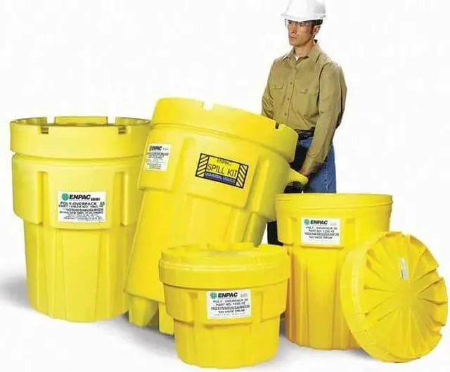 Alt view image 3 of 6 - ENPAC 1230-YE Open Head Salvage Drum, Polyethylene, 30 gal, Unlined, Yellow
