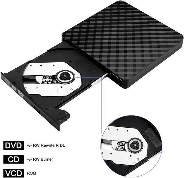 Alt view image 4 of 7 - External Cd Drive, Portable Slim Usb 3.0 Dvd Cd Player Burner Rw Writer, Copier, Reader For Laptop, Notebook, Desktop, Mac, Support Windows 7/8/ 10/ Xp/Mac Os