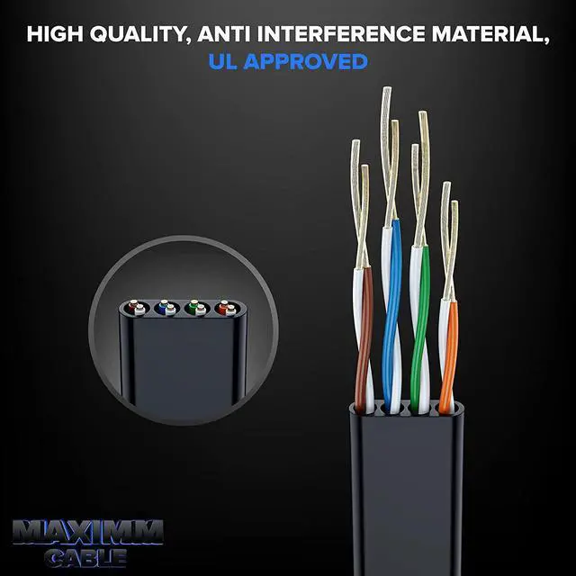 Alt view image 3 of 6 - Zell Cat 6 Ethernet Cable 1 Ft - With A Flat, Space-Saving Design High-Speed Internet & Network Lan Patch Cable, Rj45 Connectors - 1Ft / Black / 10 Pack - Perfect For Gaming, Streaming, And More
