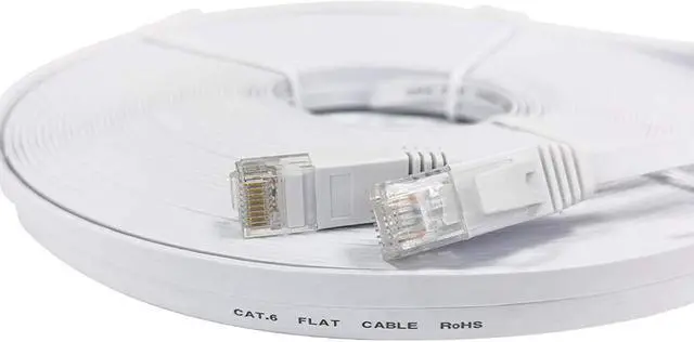 Alt view image 5 of 5 - Ethernet Cable 100 Ft, Cat6 Internet Lan Network Ether Cable 100Ft, Long Flat Cat 6 Cable 100 Feet For R, Modem, Ps4, Switch, Xbox One, Tv, Gaming, Pc, Cctv (White)