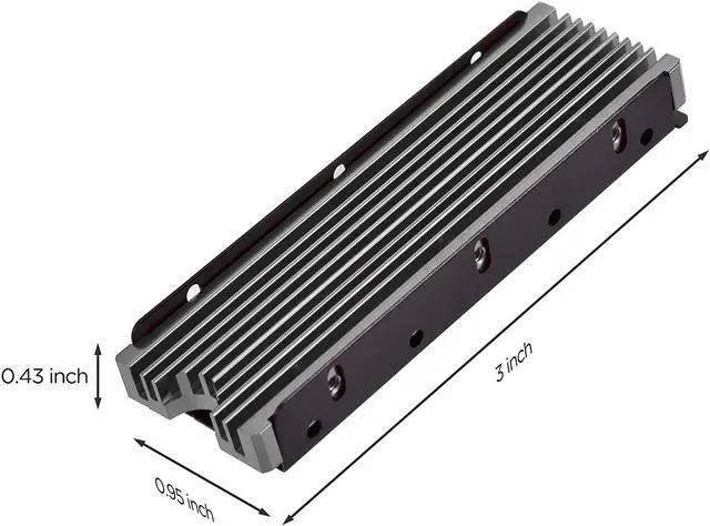 Alt view image 3 of 5 - M.2 2280 Ssd Heatsink, Pcie Nvme Or Sata M.2 2280 Ssd Double-Sided Heat Sink, M.2 Ssd Heatsink For Ps5 Computer Pc - Black