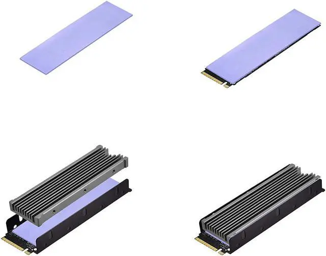 Alt view image 4 of 5 - M.2 2280 Ssd Heatsink, Pcie Nvme Or Sata M.2 2280 Ssd Double-Sided Heat Sink, M.2 Ssd Heatsink For Ps5 Computer Pc - Black