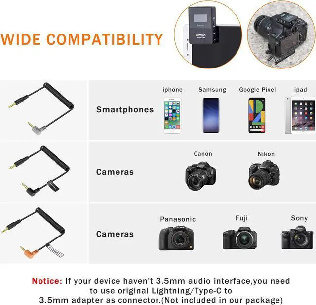 Alt view image 8 of 13 - Wireless Lavalier Microphone,Comica BoomX-D1 2.4G Wireless Microphone System with 1 Transmitter and 1 Receiver,Lav Mic for Smartphone Camera Podcast Interview YouTube Facebook Live-steam