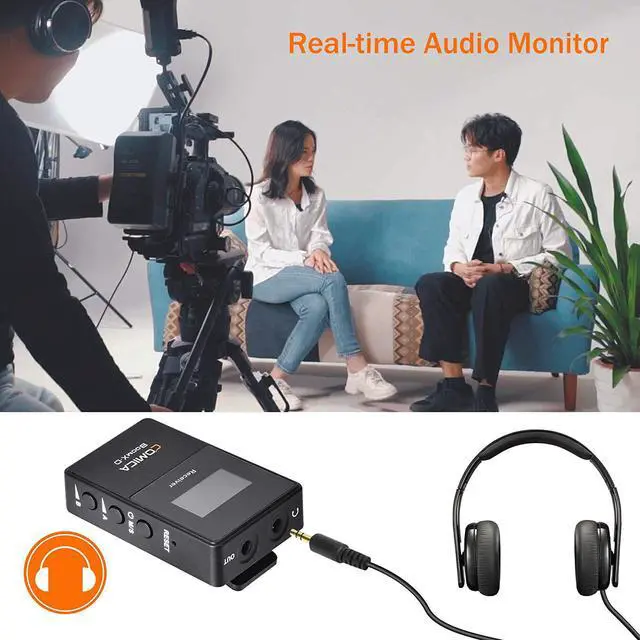 Alt view image 12 of 13 - Wireless Lavalier Microphone,Comica BoomX-D1 2.4G Wireless Microphone System with 1 Transmitter and 1 Receiver,Lav Mic for Smartphone Camera Podcast Interview YouTube Facebook Live-steam