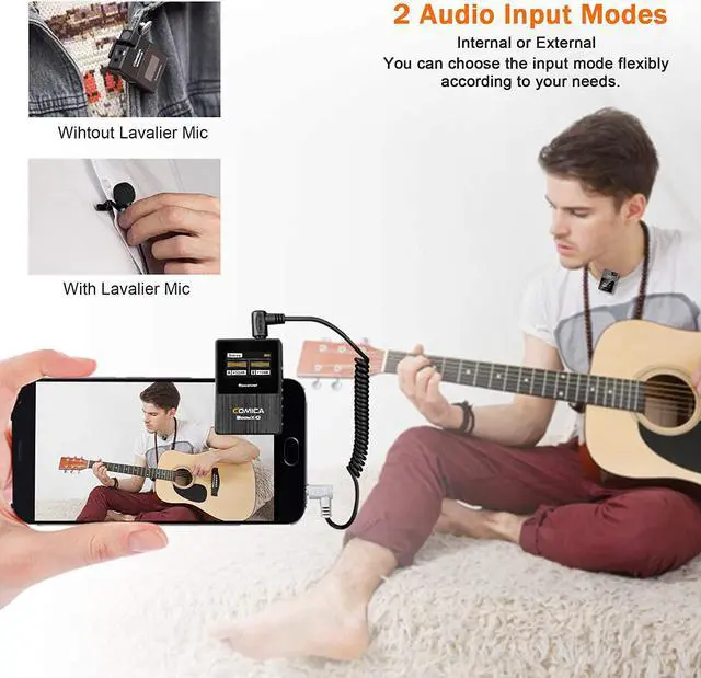 Alt view image 10 of 13 - Wireless Lavalier Microphone,Comica BoomX-D1 2.4G Wireless Microphone System with 1 Transmitter and 1 Receiver,Lav Mic for Smartphone Camera Podcast Interview YouTube Facebook Live-steam