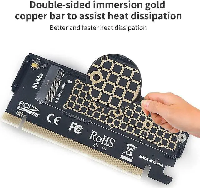 Alt view image 4 of 7 - Nvme Pcie 4.0 Adapter,M.2 Nvme(M-Key) Ssd To Pci Express Adapter Expansion Card With Aluminum Heat Sink,Support M.2 Nvme Ssd 2230,2242,2260,2280,Only Support Pcie 4.0 X16 Slot,Sk01