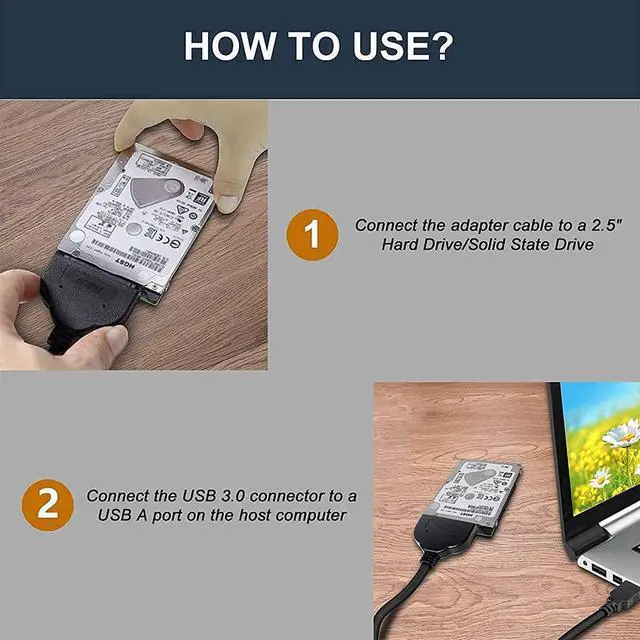 Alt view image 5 of 14 - Benfei Sata To Usb Cable, Benfei Usb 3.0 To Sata Iii Hard Driver Adapter Compatible For 2.5 Inch Hdd And Ssd