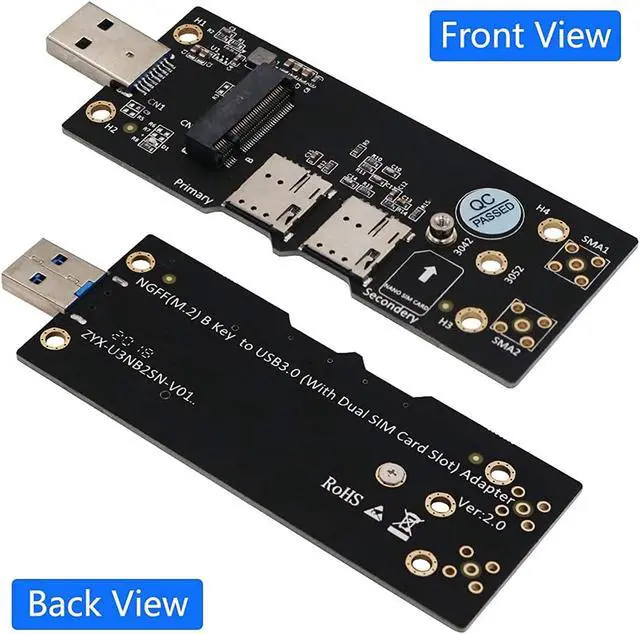 Alt view image 6 of 7 - Ngff(M.2) To Usb 3.0 Adapter With Dual Nano Sim Card Slot For 3G/4G/5G Module