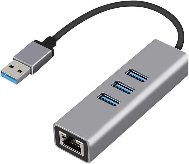 Main image of Sikaite Usb 3.0 Hub, Type A To Gigabit Ethernet And 3 Usb 3.0 Adapters, Aluminum Portable Hub, Rj45 Gigabit Ethernet Network Adapter, Converter, Hub, For 10 / 100 / 1000 Mbps Ethernet
