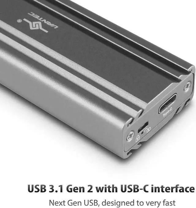 Alt view image 4 of 6 - Vantec M.2 Nvme Ssd To Usb 3.1 Gen 2 Type C Enclosure With C To C Cable, Space Gray Color, Id6 (Nst-206C3-Sg)