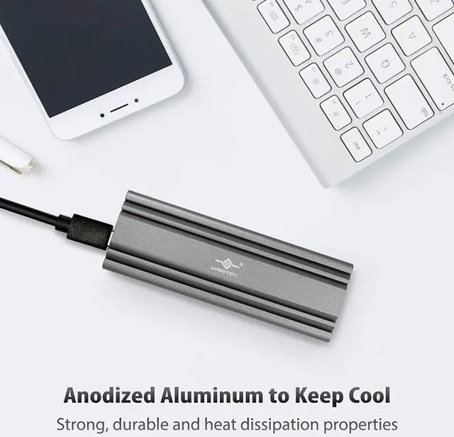 Alt view image 5 of 6 - Vantec M.2 Nvme Ssd To Usb 3.1 Gen 2 Type C Enclosure With C To C Cable, Space Gray Color, Id6 (Nst-206C3-Sg)