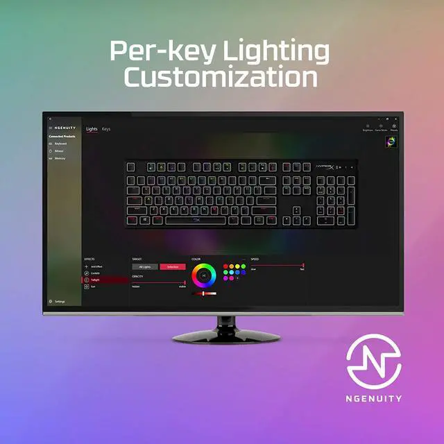 Alt view image 6 of 14 - HyperX Alloy Origins - Mechanical Gaming Keyboard, Software-Controlled Light & Macro Customization, Compact Form Factor, RGB LED Backlit - Clicky HyperX Blue Switch, Full Size