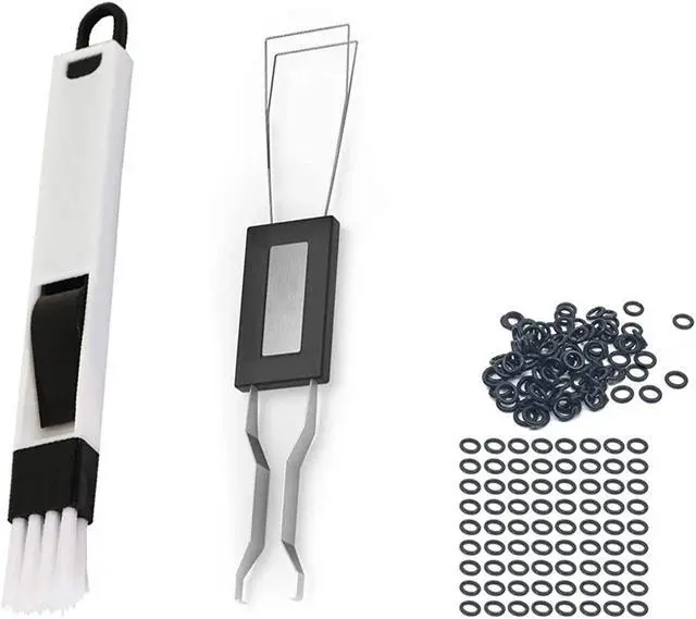 Main image of Keyboard Cleaning Tool Kit, Keyboard Cap Remover, Stainless Steel Keyboard Puller Keycap Removal Tool, Window Door Track Cleaning Brush, 200 O-Ring Switch Dampeners Thick Multi
