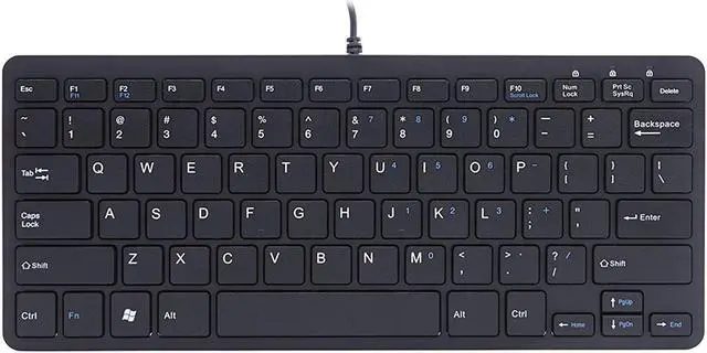 Alt view image 2 of 10 - R-Go Tools RGOECQYBL Compact Keyboard - Wired - USB 2.0 - QWERTY (US) - Plug and Play - Black