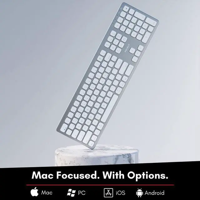 Alt view image 18 of 20 - Macally Bluetooth Wireless Keyboard for Mac, iMac, Apple Mac Pro, Mac Mini, MacBook Pro/Air Laptop - Rechargeable Slim Full-Size Keyboard (BTWKEYMB)