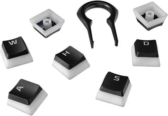 Alt view image 11 of 13 - HyperX Pudding Keycaps - Double Shot PBT Keycap Set with Translucent Layer, for Mechanical Keyboards, Full 104 Key Set, OEM Profile, English (US) Layout - Black