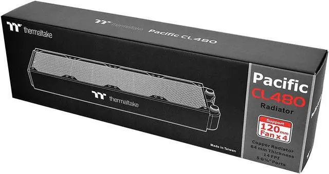 Alt view image 14 of 18 - Thermaltake CL-W192-CU00BL-A 64 mm Pacific CL480 Copper Radiator