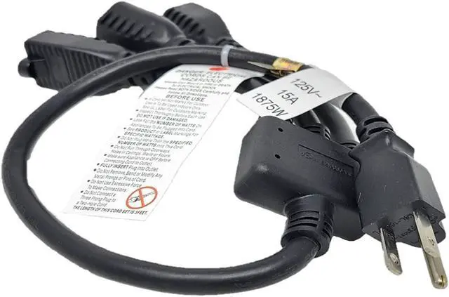 Alt view image 3 of 5 - Micro Connectors, 36 1-To-3 Heavy Duty 14 Awg Power Cord Sp (Nema 5-15P To Nema 5-15R X 3) (M05-113YUL-36)