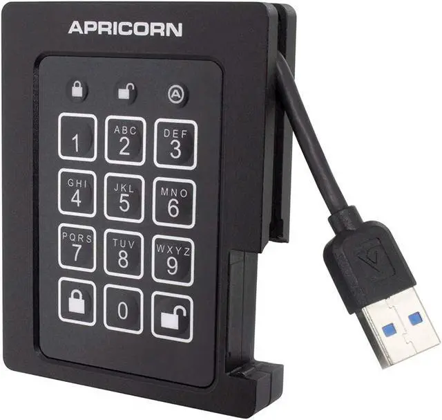 Alt view image 6 of 11 - Apricorn Aegis Padlock 2 TB SSD 256-Bit, FIPS 140-2 Level 2 Validated Ruggedized USB 3.0 Encrypted External Portable Drive (ASSD-3PL256-2TBF)