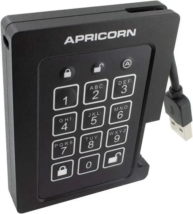 Alt view image 8 of 11 - Apricorn Aegis Padlock 2 TB SSD 256-Bit, FIPS 140-2 Level 2 Validated Ruggedized USB 3.0 Encrypted External Portable Drive (ASSD-3PL256-2TBF)
