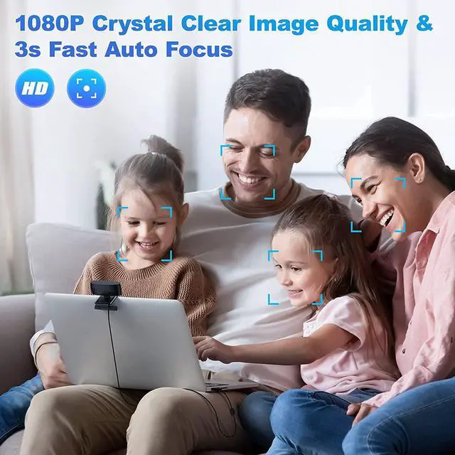 Alt view image 2 of 7 - Webcam with Microphone, Wansview Autofocus HD 1080P USB PC Web Camera with Privacy Cover for Laptop Computer Desktop, for Live Streaming, Zoom, Video Call, Online Meeting, Gaming