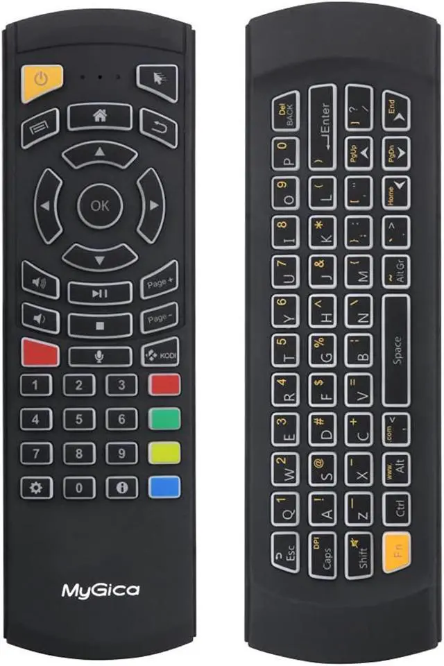 Alt view image 3 of 9 - MyGica KR-303 Gyroscope Air Mouse Control with Full QWERTY Backlit Keyboard | Built In Microphone for Voice control & Rechargeable Battery