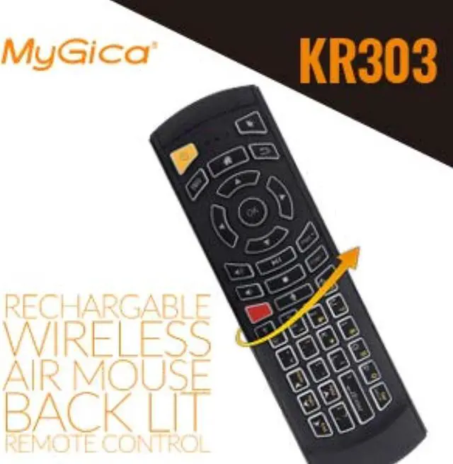 Alt view image 5 of 9 - MyGica KR-303 Gyroscope Air Mouse Control with Full QWERTY Backlit Keyboard | Built In Microphone for Voice control & Rechargeable Battery