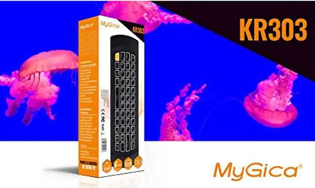 Alt view image 8 of 9 - MyGica KR-303 Gyroscope Air Mouse Control with Full QWERTY Backlit Keyboard | Built In Microphone for Voice control & Rechargeable Battery