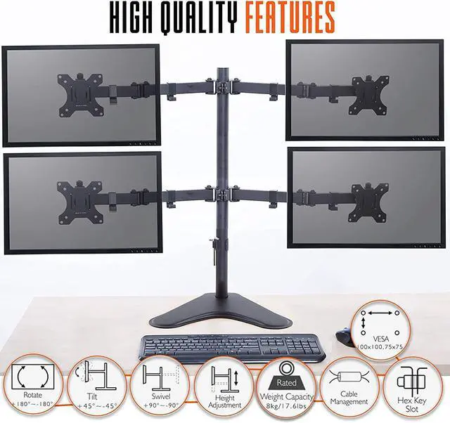Alt view image 3 of 7 - Standard Monitor Mounts (Four Monitor Mount | Freestanding)