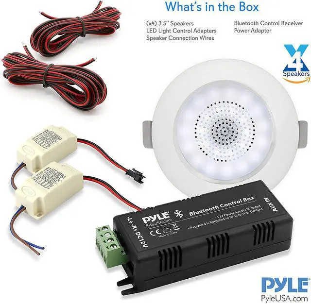 Alt view image 9 of 20 - Pyle PDIC4CBTL35B 3.5 in. Bluetooth Ceiling & Wall Speaker Kit