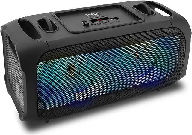 Main image of Wireless Portable Bluetooth Box Speaker - 120W Rechargeable Box Speaker Portable Barrel Loud Stereo System - Flashing Led, Fm Radio/Aux/Mp3/Usb Flash Drive/Micro Sd, & 1/4 In - Pyle Pphp42B
