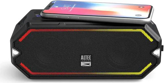 Main image of Altec Lansing Hydrablast Wireless Portable Bluetooth Speaker, Ip67 Waterproof For Parties, Usb C Rechargeable Outdoor Speakers With Built In Phone Charger And Led Lights, 20 Hour Playtime (Black)