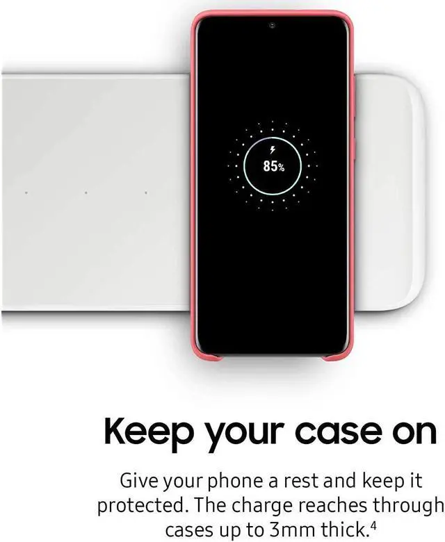 Alt view image 7 of 7 - Samsung Electronics Wireless Charger Trio, Qi Compatible - Charge Up To 3 Devices At Once - For Galaxy Phones, Buds, Watches, And Apple Iphone Devices, Black (Us Version)