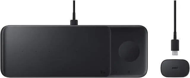 Alt view image 5 of 7 - Samsung Electronics Wireless Charger Trio, Qi Compatible - Charge Up To 3 Devices At Once - For Galaxy Phones, Buds, Watches, And Apple Iphone Devices, Black (Us Version)